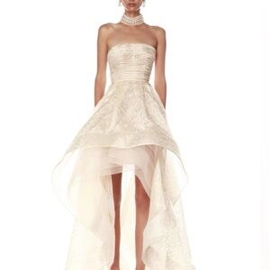 Bronx and Banco Tiara Dress Strapless Cream High Low  Dress